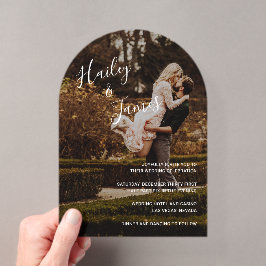 Elegant Script Photo Modern Wedding Acryl Uitnodigingen