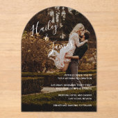 Elegant Script Photo Modern Wedding Acryl Uitnodigingen (Voorkant)