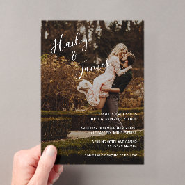 Elegant Script Photo Modern Wedding Acryl Uitnodigingen