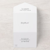 Elegant Script Photo Modern Wedding All In One Uitnodiging (Buitenkant)