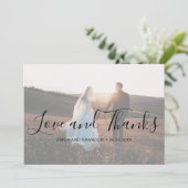 Elegant Script Photo Modern Wedding Bedankkaart (Staand voorkant)