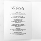 Elegant Script Photo Modern Wedding Drieluik Uitnodiging (Binnenzijde eerst)