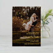Elegant Script Photo Modern Wedding Folie Uitnodiging (Staand Voorkant)
