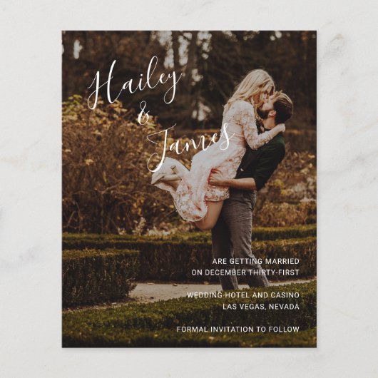 Elegant Script Photo Modern Wedding Sla de datum o (Voorkant)