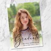 Elegant Script Photo Overlay Afstuderen Aankondiging