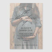 Elegant Script Photo Overlay Baby shower Magnetische Uitnodiging (Voorkant)