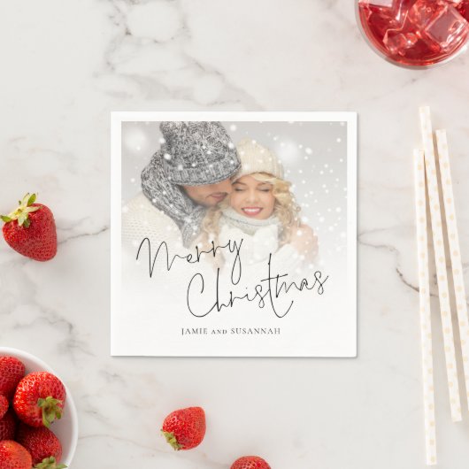 Elegant Script Photo Overlay Names Merry Kerstry Servet (Insitu)