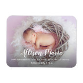 Elegant Script Photo Overlay New Baby Modern Magneet (Horizontaal)