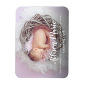 Elegant Script Photo Overlay New Baby Modern Magneet (Verticaal)