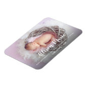 Elegant Script Photo Overlay New Baby Modern Magneet (Linkerzijde)