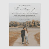 Elegant Script Photo Overlay Wedding Magnetische Uitnodiging (Voorkant)