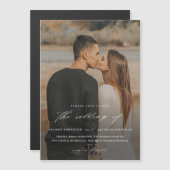 Elegant Script Photo Overlay Wedding Magnetische Uitnodiging (Voorkant / Achterkant)