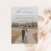 Elegant Script Photo Overlay Wedding Magnetische Uitnodiging