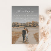 Elegant Script Photo Overlay Wedding Magnetische Uitnodiging