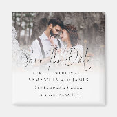 Elegant Script Photo Overlay Wedding Save the Date Magneet (Voorkant)