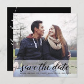 Elegant Script Photo QR code trouwwebsite (Voorkant / Achterkant)