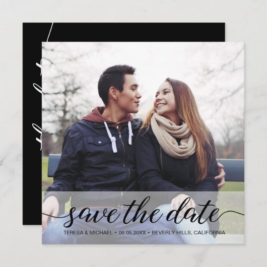 Elegant Script Photo QR code trouwwebsite (Voorkant / Achterkant)