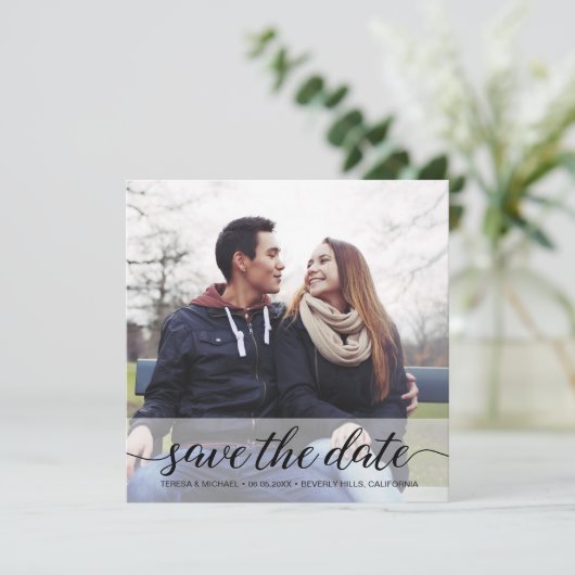 Elegant Script Photo QR code trouwwebsite (Staand voorkant)