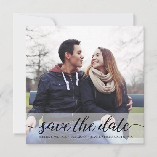 Elegant Script Photo QR code trouwwebsite (Voorkant)