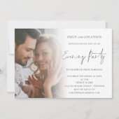 Elegant Script Photo QR Code Wedding Evding Kaart (Voorkant)