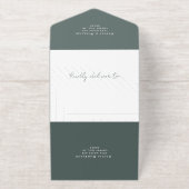 Elegant Script Photo Sage Green Wedding All In One Uitnodiging (Buiten)