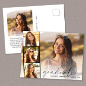 Elegant Script Photo Strip Afstuderen Aankondigingskaart