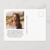 Elegant Script Photo Strip Afstuderen Aankondigingskaart (Achterkant)