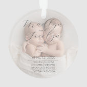 Elegant Script Photo Twin Babies First Christmas Ornament (achterkant)