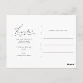 Elegant Script Photo Weddenschap Bedankt Briefkaart (Achterkant)