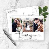 Elegant Script Photo Weddenschap Bedankt Briefkaart