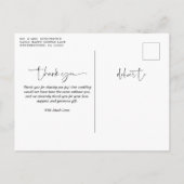 Elegant Script Photo Weddenschap Bedankt Briefkaart (Achterkant)