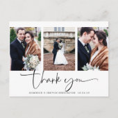 Elegant Script Photo Weddenschap Bedankt Briefkaart (Voorkant)