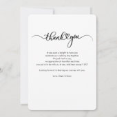 Elegant Script Photo Weddenschap Bedankt Notitiekaartje (Achterkant)