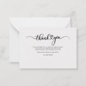 Elegant Script Photo Weddenschap Bedankt Notitiekaartje (Achterkant)
