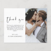 Elegant Script Photo Weddenschap Hartelijk dank (Voorkant)