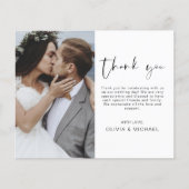 Elegant Script Photo Weddenschap Hartelijk dank (Voorkant)