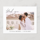 Elegant Script Photo Weddenschap Hartelijk dank (Voorkant)