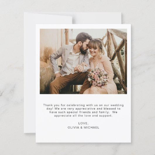 Elegant Script Photo Weddenschap Hartelijk dank (Achterkant)