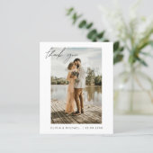 Elegant Script Photo Weddenschap Hartelijk dank (Staand voorkant)