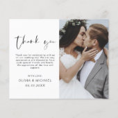 Elegant Script Photo Weddenschap Hartelijk dank (Voorkant)