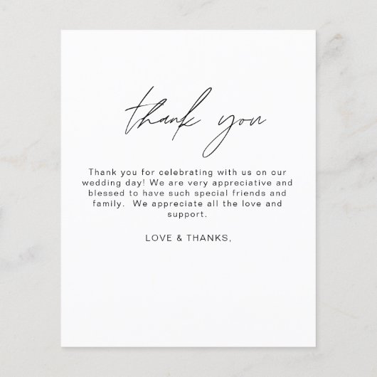 Elegant Script Photo Weddenschap Hartelijk dank (Achterkant)