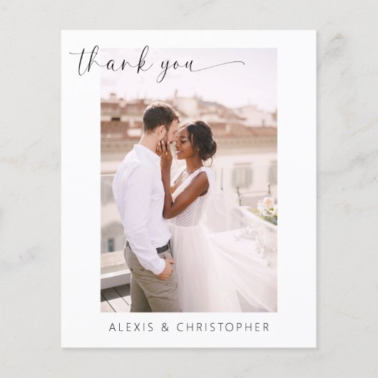 Elegant Script Photo Weddenschap Hartelijk dank (Voorkant)