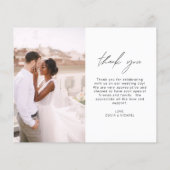 Elegant Script Photo Weddenschap Hartelijk dank (Achterkant)