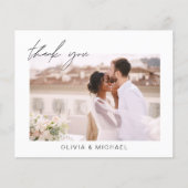Elegant Script Photo Weddenschap Hartelijk dank (Voorkant)