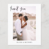 Elegant Script Photo Weddenschap Hartelijk dank (Voorkant)