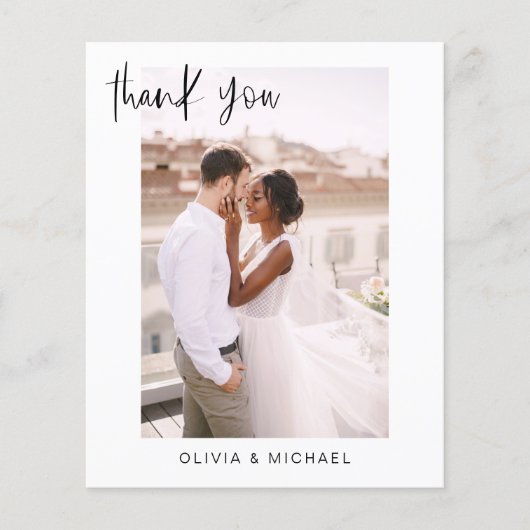 Elegant Script Photo Weddenschap Hartelijk dank (Voorkant)