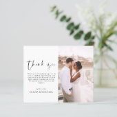 Elegant Script Photo Weddenschap Hartelijk dank (Staand voorkant)