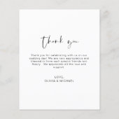 Elegant Script Photo Weddenschap Hartelijk dank (Achterkant)