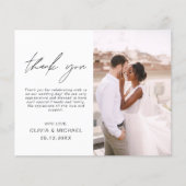 Elegant Script Photo Weddenschap Hartelijk dank (Voorkant)