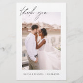 Elegant Script Photo Weddenschap Hartelijk dank (Voorkant)
